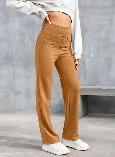 Stylische hochtaillierte elastische Freizeit-Hose