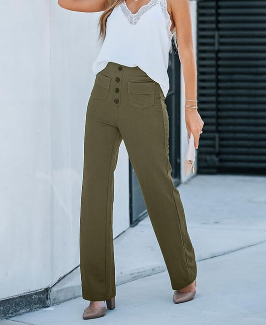 Heidi-Mode | Damen Schicke Hose Hoch geschnitten & Weitbein