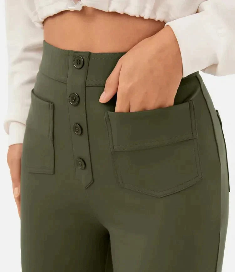 Heidi-Mode | Damen Schicke Hose Hoch geschnitten & Weitbein