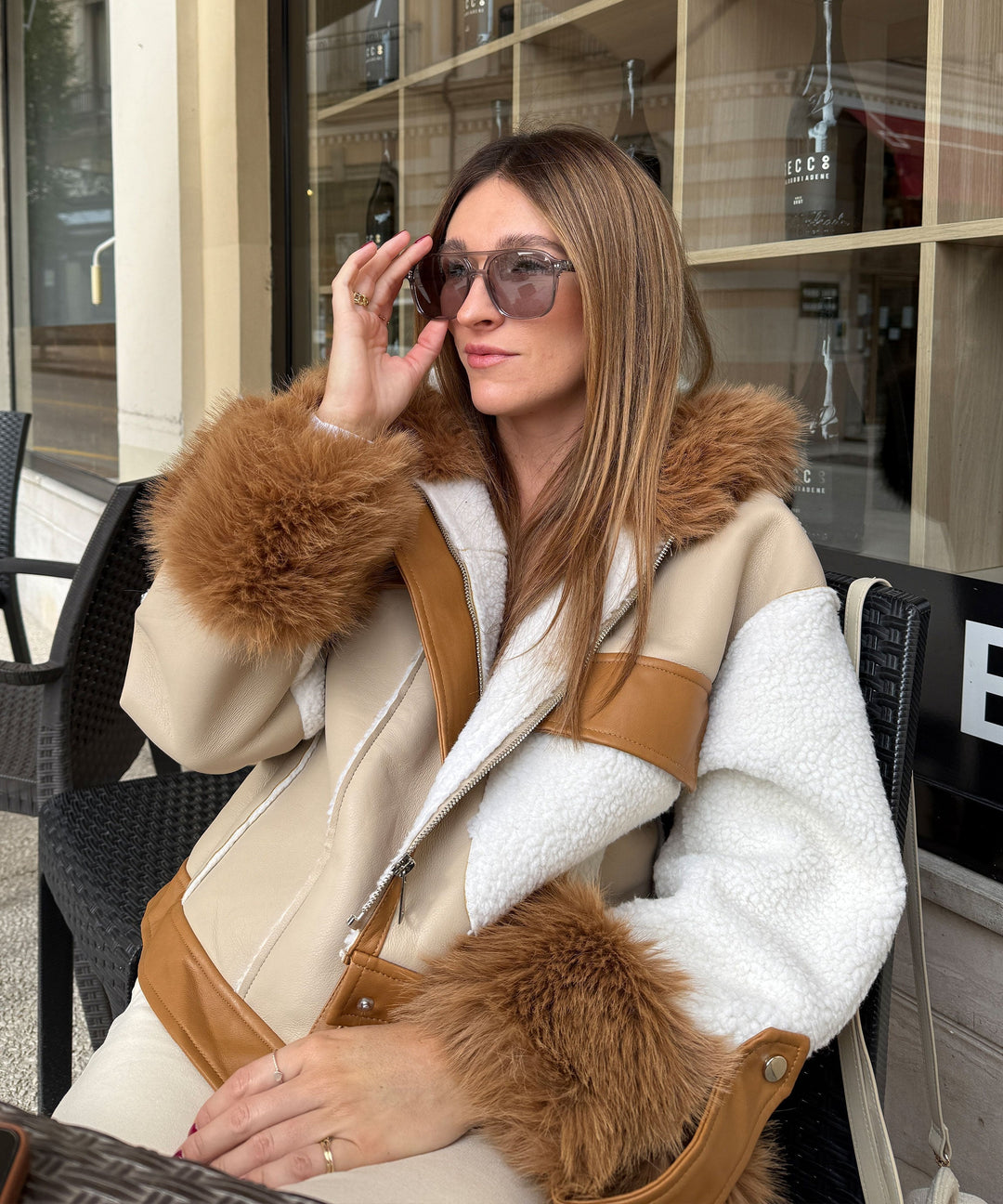 Heidi-Mode | Kunstlederjacke Beige
