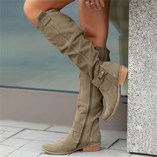 Heidi-Mode | Wildleder Over-the-Knee Stiefel - Ideal für Herbst/Winter