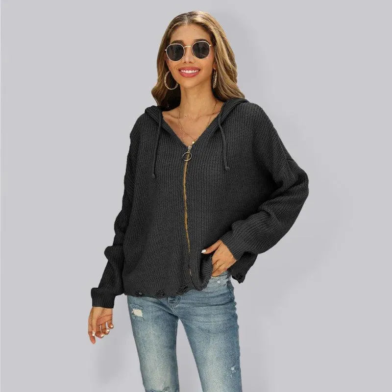 Heidi-Mode | Hole Frauen Strickjacke Pullover