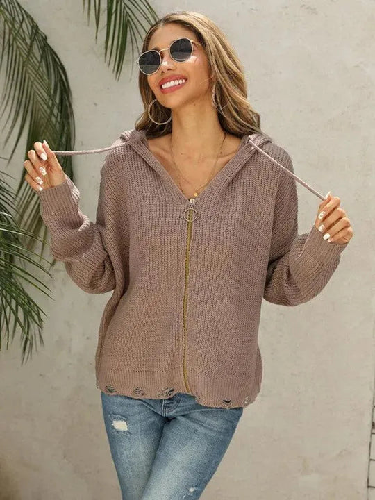 Heidi-Mode | Hole Frauen Strickjacke Pullover