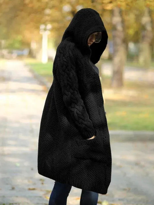 Heidi-Mode | Lange Frauen Strickjacke Pullover