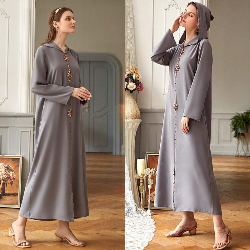 Heidi-Mode | Nahöstlicher Luxus Handgefertigtes Strass Frauen Abaya Kaftan Kleid Jalaba