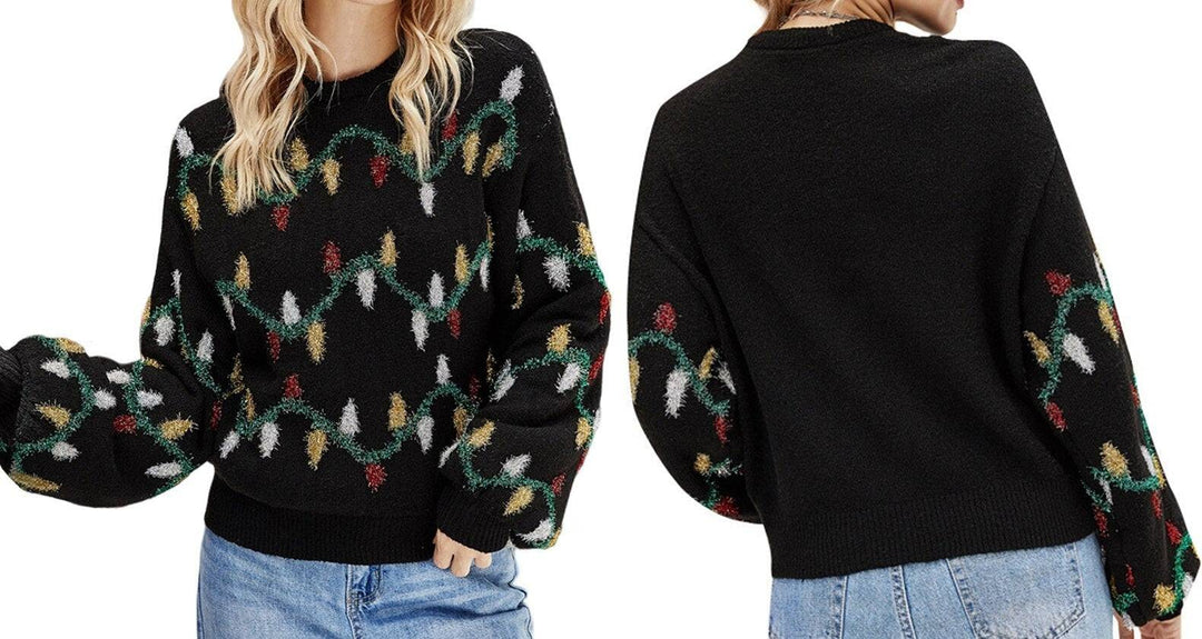 Heidi-Mode | Weihnachtslichter Muster Pullover