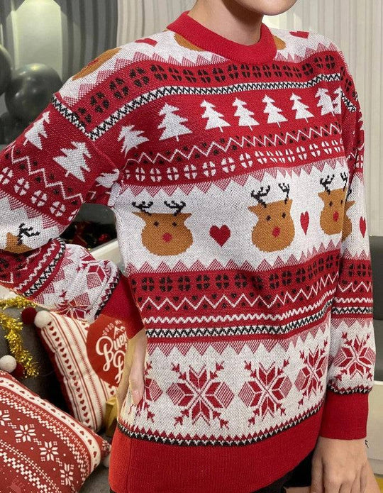 Heidi-Mode | Rudolph Der Rentier mit der roten Nase Print Pullover Sweater