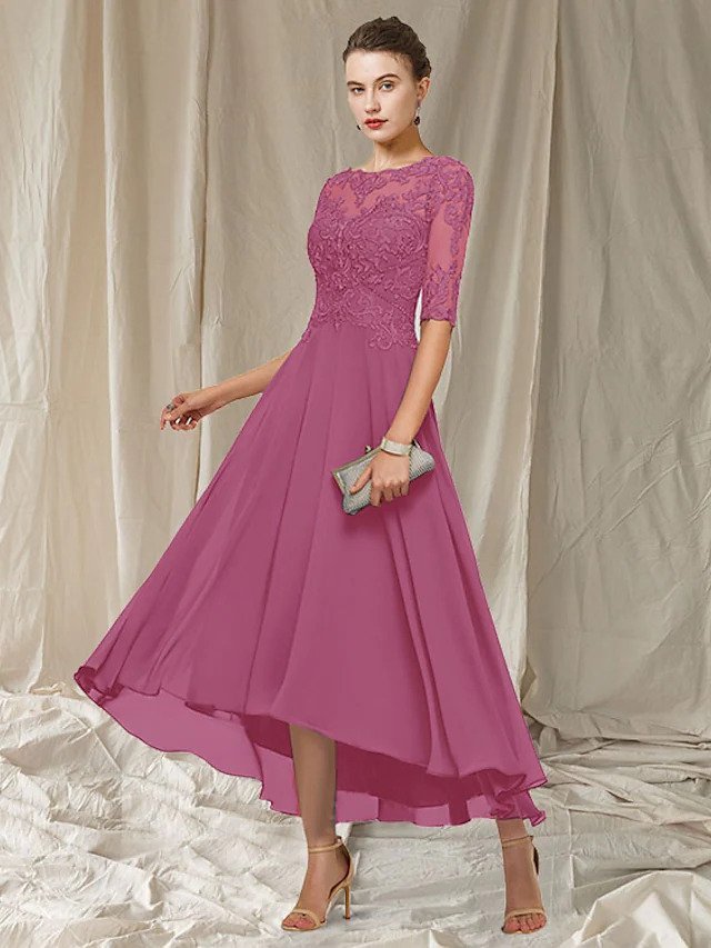 Heidi-Mode | Damen Sommer Abendkleid Lang Festkleid mit Spitze für Hochzeiten & Events