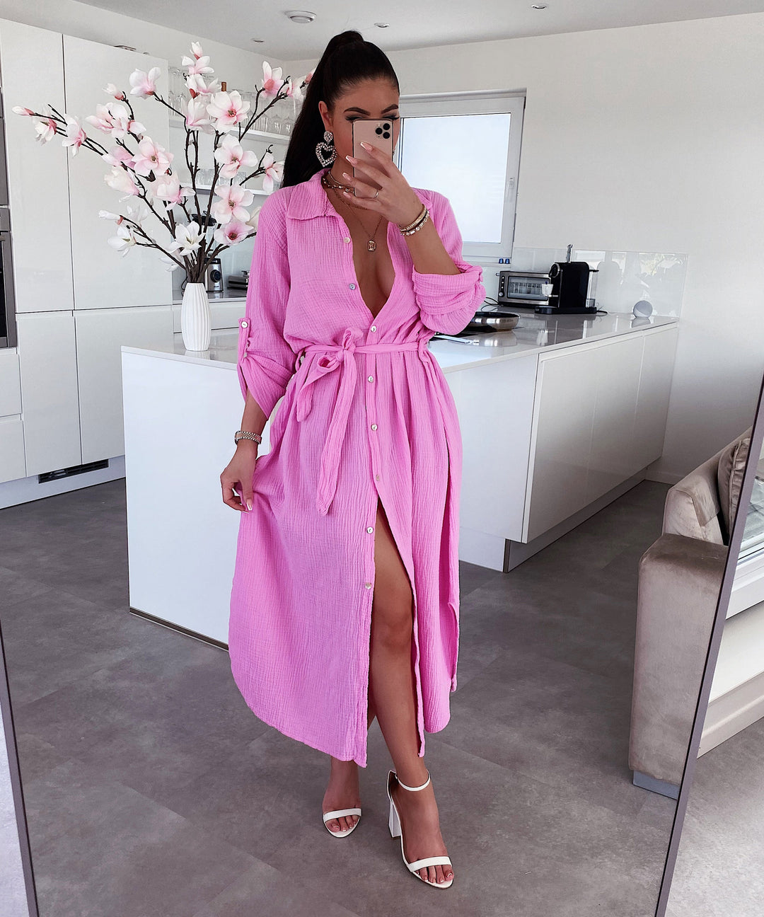 Kleid Elena Lang Hellpink