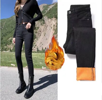 Warm gefütterte Damenjeans