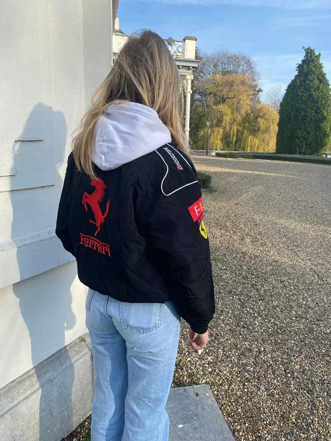 Heidi-Mode | Weinlese Ferrari Racer Jacke mit Sportlichem Stil (Unisex)
