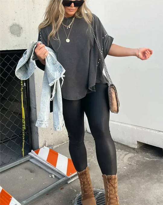 Heidi-Mode | Oversized Nieten T-Shirt