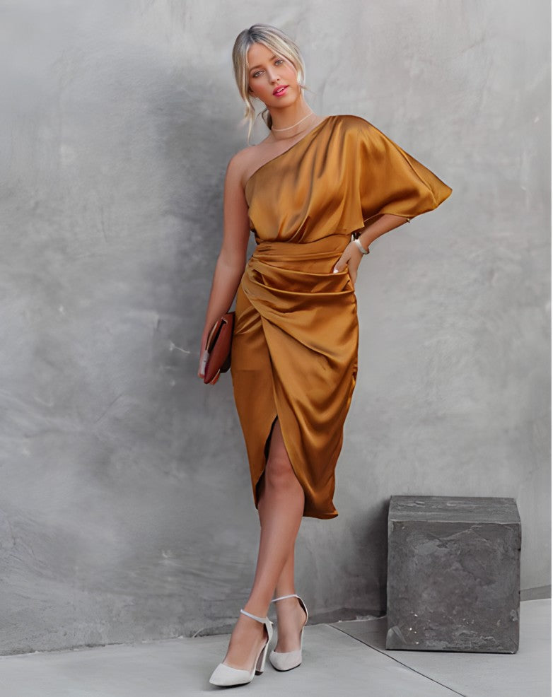 Heidi-Mode | Élise Luxuriös Seiden Festkleid Pure Eleganz & Raffinierter Stil