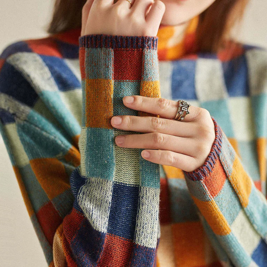 Heidi-Mode | Patchwork Rollkragenpullover von Couture