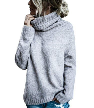 Heidi-Mode | Bequemer Oversized Grauer Cashmere Rollkragenpullover Ideal für den Winter