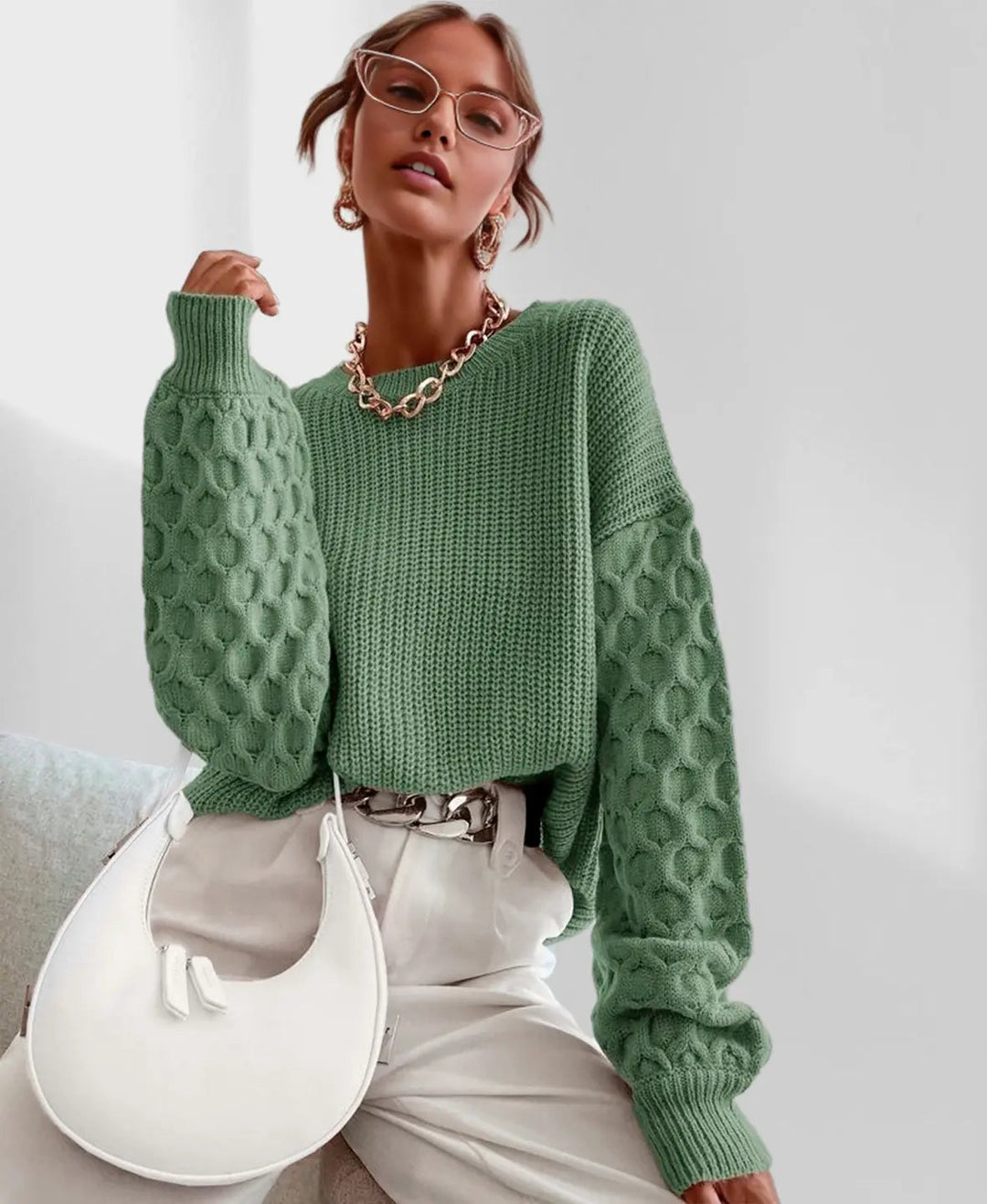 Heidi-Mode | Trendy gestrickter Chic Pullover