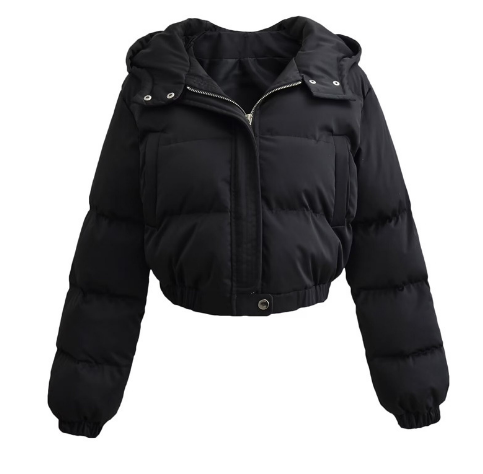 Heidi-Mode | Cropped Puffer Winterjacke - Langarm