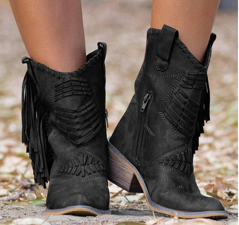 Western-Cowgirl-Fransenstiefel