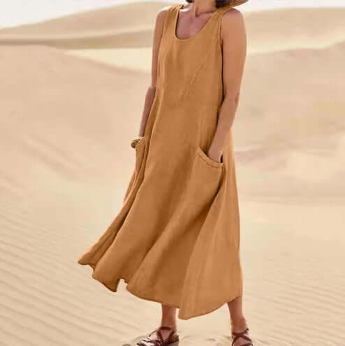 Heidi-Mode | Langes Leinenkleid für Frauen