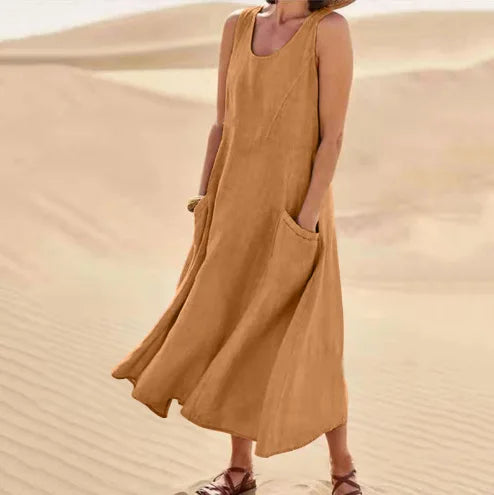 lange Leinenkleid für Damen