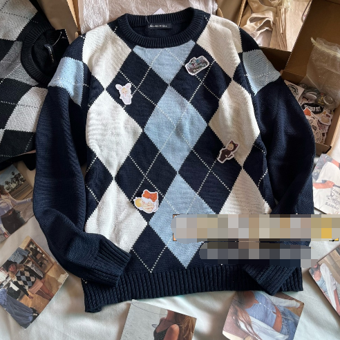 Klassischer Argyle-Pullover in weicher Strickqualität