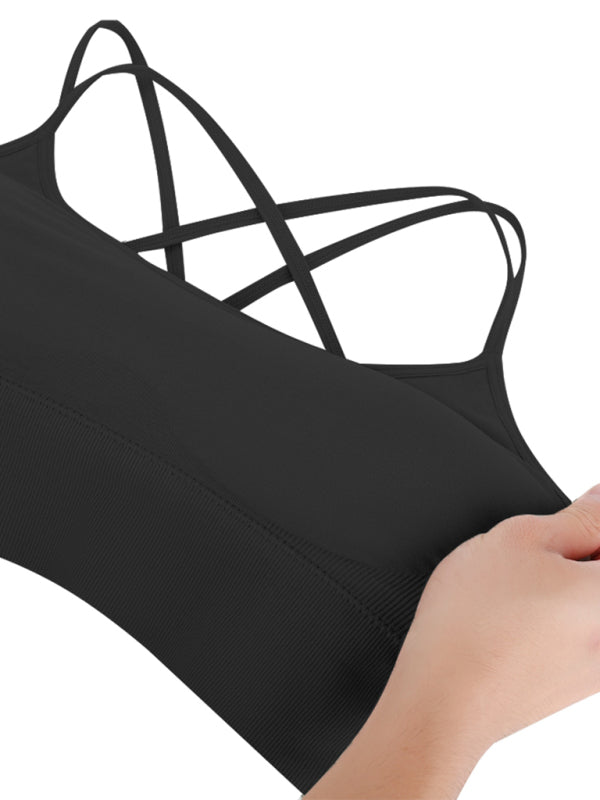 Heidi-Mode | 3Er Pack Damen Sport Bh Gepolstert Crisscross Yoga Bh Nahtlos Mittel Impact Fitness Activewear