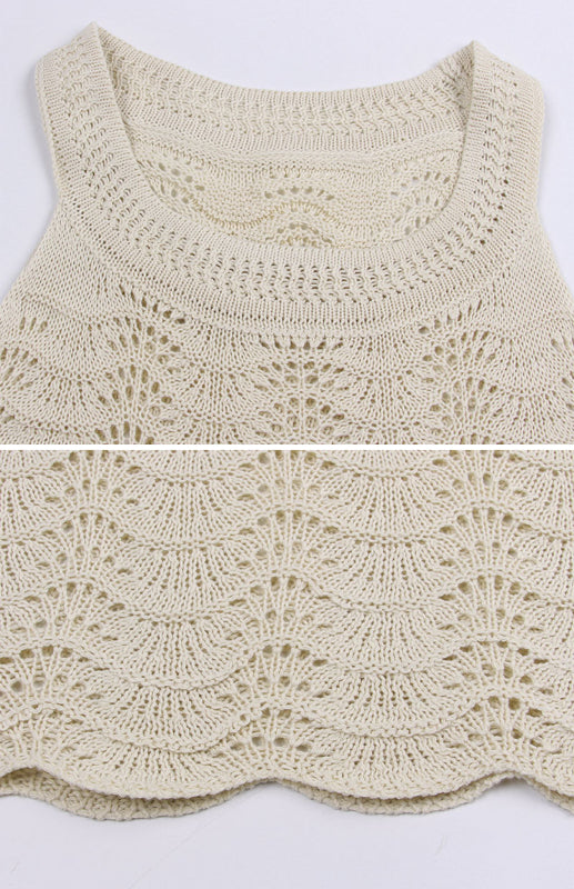 Heidi-Mode | Damen Ärmelloses Ausschneidungs Einfarbiges Strickkleid