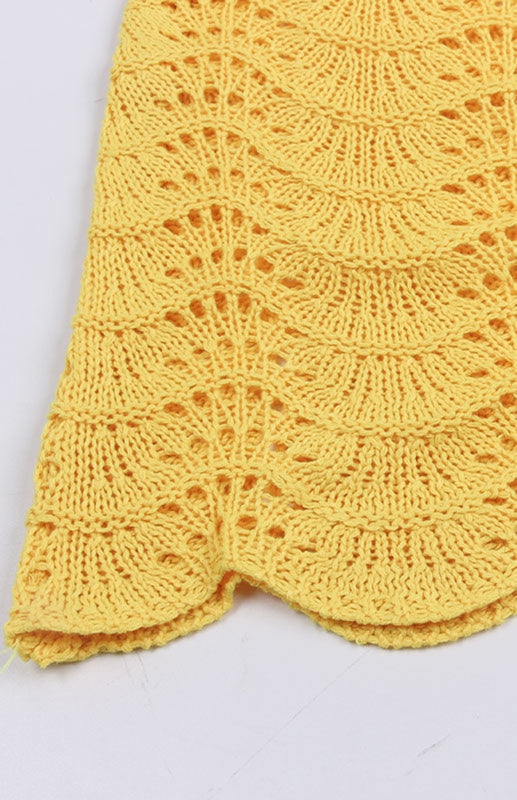 Heidi-Mode | Damen Ärmelloses Ausschneidungs Einfarbiges Strickkleid