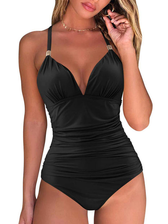 Heidi-Mode | Gold Wrap Einteiliger Badeanzug
