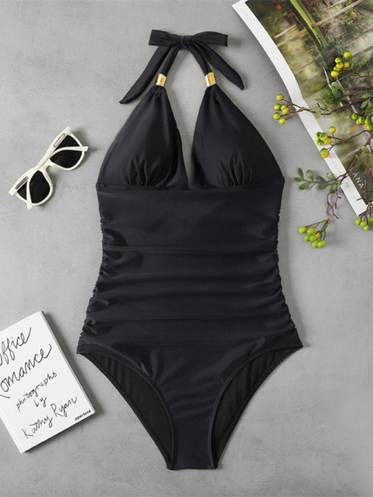 Heidi-Mode | Gold Wrap Einteiliger Badeanzug