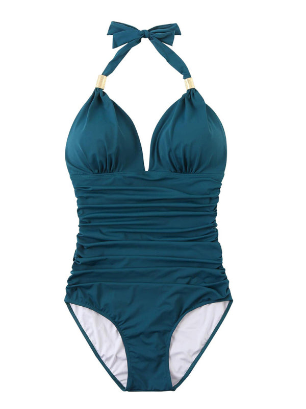 Heidi-Mode | Gold Wrap Einteiliger Badeanzug