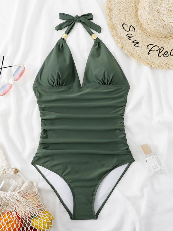Heidi-Mode | Gold Wrap Einteiliger Badeanzug