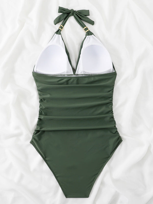 Heidi-Mode | Gold Wrap Einteiliger Badeanzug