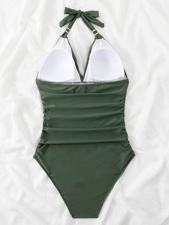 Heidi-Mode | Gold Wrap Einteiliger Badeanzug