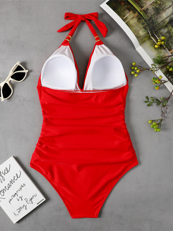 Heidi-Mode | Gold Wrap Einteiliger Badeanzug