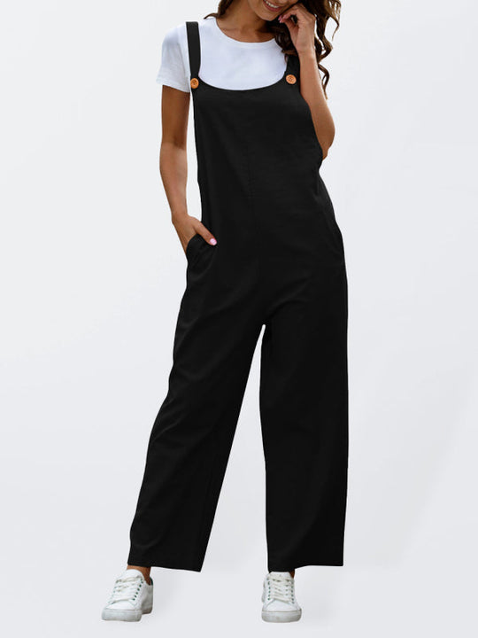 Heidi-Mode | Damen Gewebte Retro Lässige Lange Latzhose
