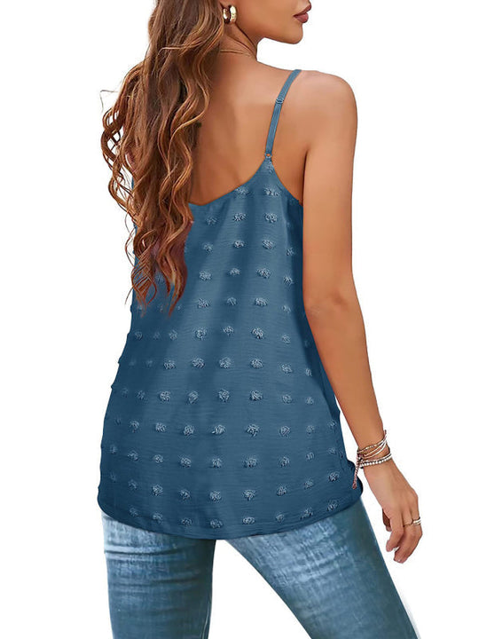 Heidi-Mode | Rundhals Pompom Ärmelloses Verstellbares Tops Damen