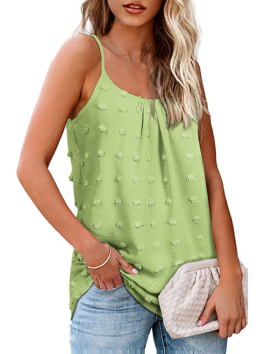 Heidi-Mode | Rundhals Pompom Ärmelloses Verstellbares Tops Damen