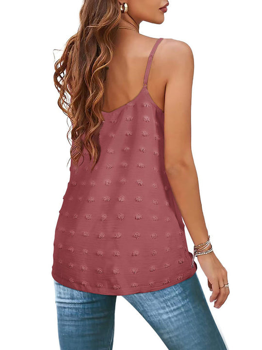 Heidi-Mode | Rundhals Pompom Ärmelloses Verstellbares Tops Damen