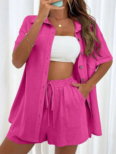 Heidi-Mode | Lässiges Loose Polo Bluse und Shorts Set