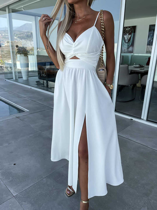 Heidi-Mode | Damen Woven Sexy Schulterträger Mode Damen Kleid Kleid
