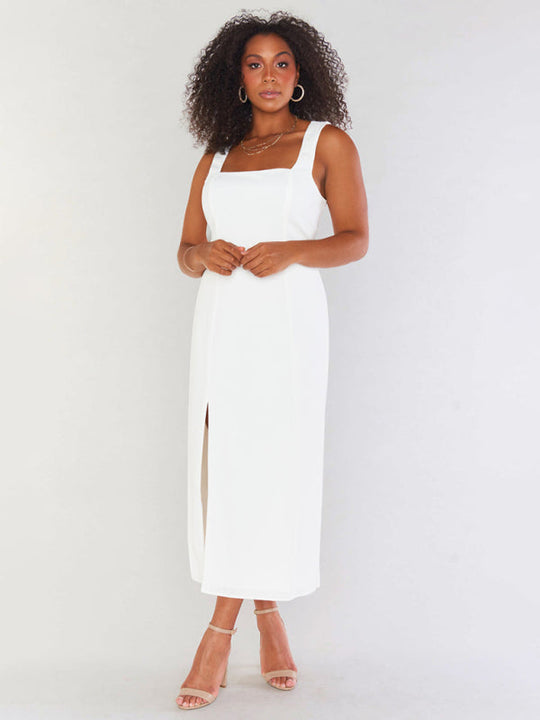 Brautjungfernkleid mit hohem Schlitz