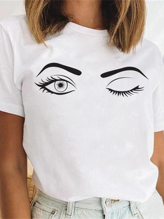 Heidi-Mode | Damen Leopard Print Lip Graphic T-Shirt