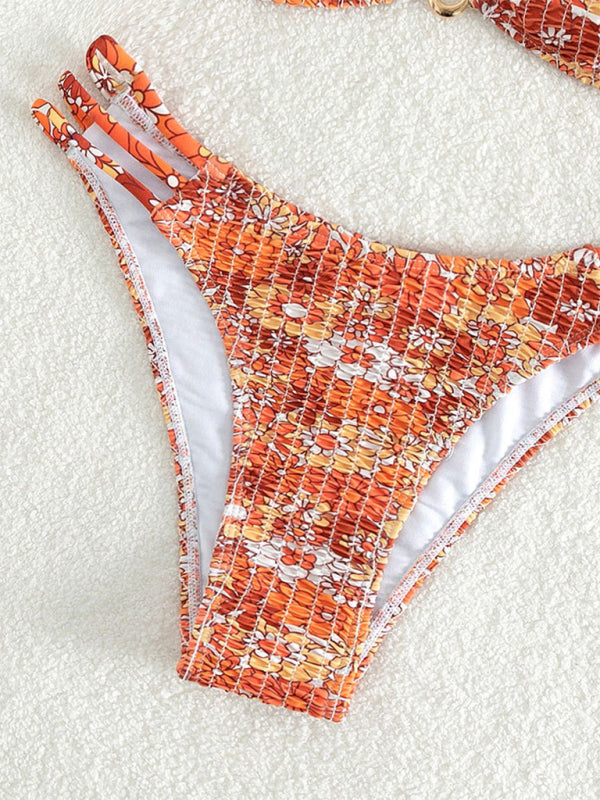 Heidi-Mode | Fashion Bedruckter Badeanzug Sexy Dreieck Zweiteiliger Badeanzug Bikini