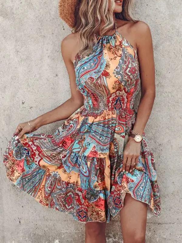 Heidi-Mode | Neue Mode sexy schulterfreies Halterneck Damenkleid