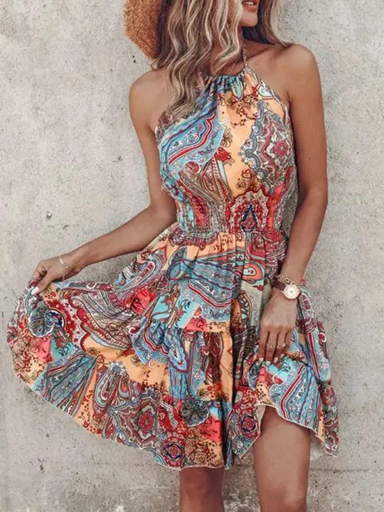 Heidi-Mode | Neue Mode sexy schulterfreies Halterneck Damenkleid