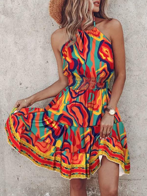 Heidi-Mode | Neue Mode sexy schulterfreies Halterneck Damenkleid