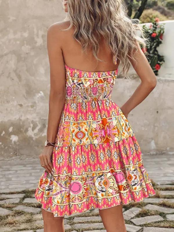 Heidi-Mode | Neue Mode sexy schulterfreies Halterneck Damenkleid