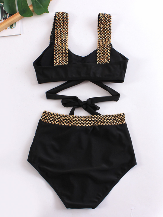 Heidi-Mode | Damen Bikini Zweiteiler enges Badeanzug sexy Kreuz Rückenausschnitt Bikini