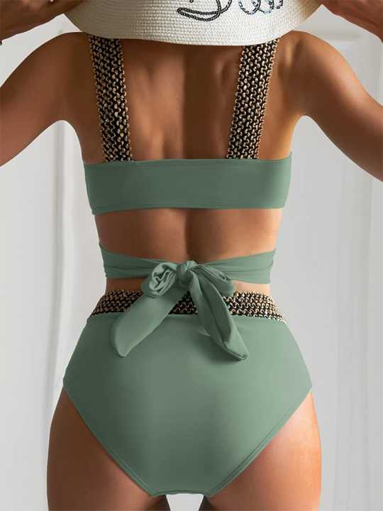 Heidi-Mode | Damen Bikini Zweiteiler enges Badeanzug sexy Kreuz Rückenausschnitt Bikini